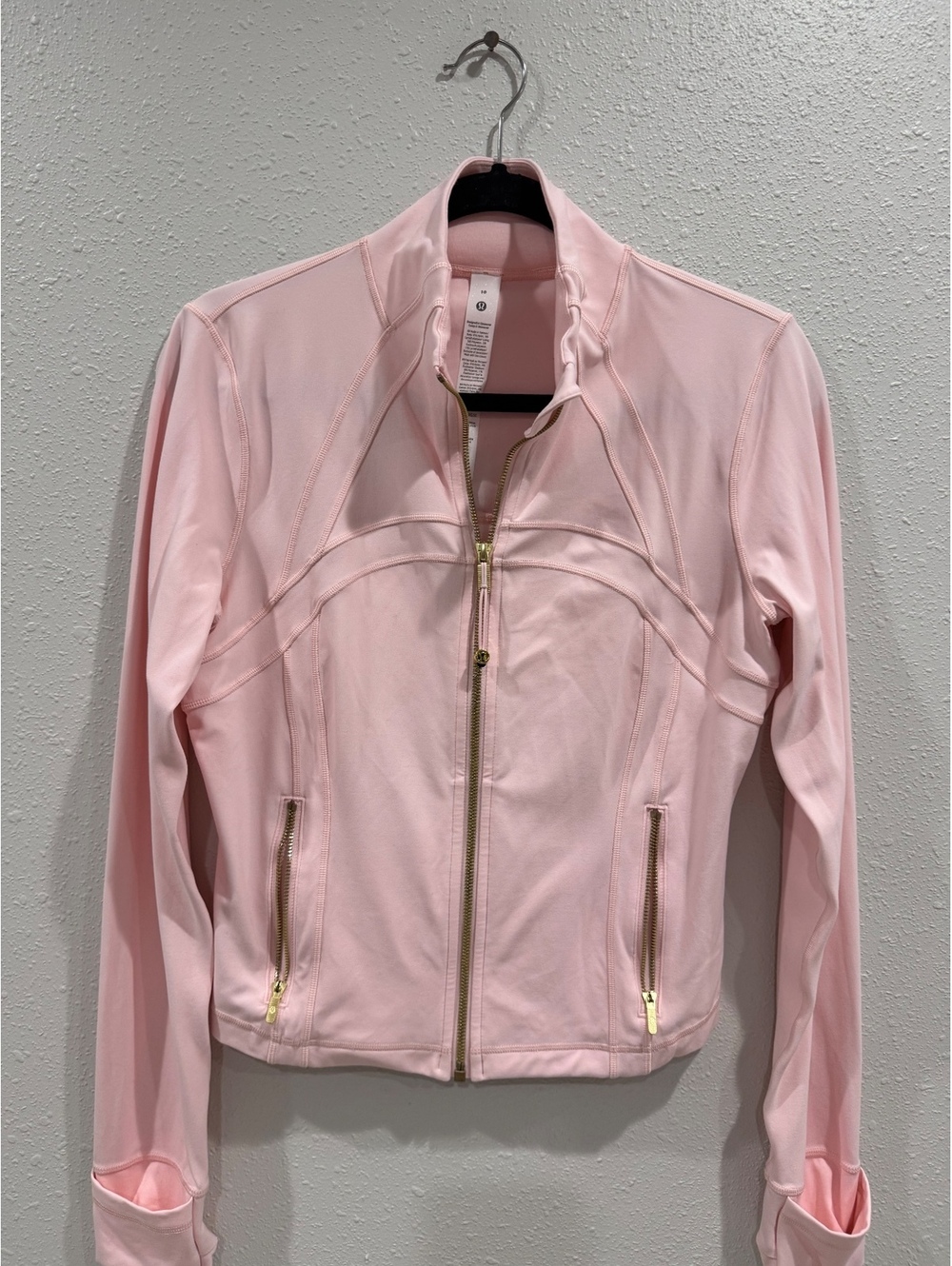 Lululemon Define Jacket Light Pink Gold Zipper Women’s Size 10 Full Zip